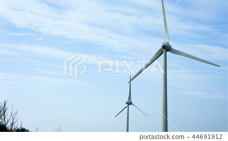 Upright towering wind turbines Windmills Sightseeing spots Blue Cape of Good Hope Green electricity Green energy 44691912