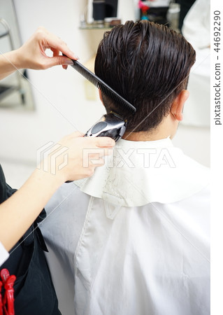 Beauty Salon Scene Men S Cut Image Perming Stock Photo