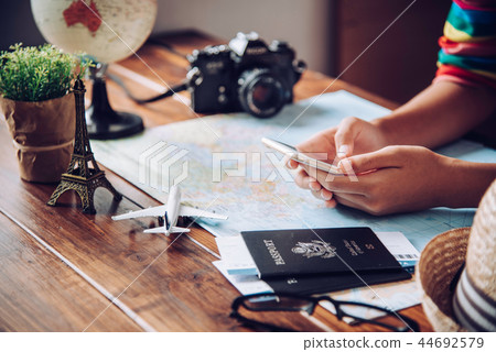 Travelers are planning a trip by searching Travelers are planning a trip by searching 44692579