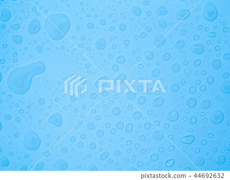 fresh background of water drops on blue surface 44692632