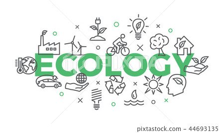 ECOLOGY Concept with icons and signs ECOLOGY Concept with icons and signs 44693135