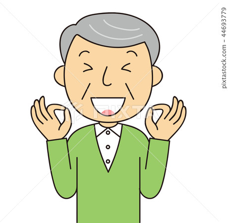 Senior man Grandpa doing OK pose Senior man Grandpa doing OK pose 44693779