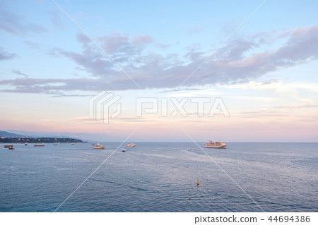 Ships cruising on water near Monte Carlo 44694386