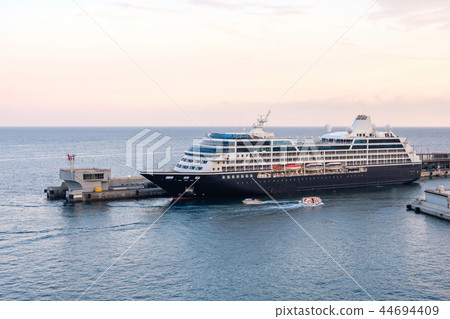 Cruising ship loading in Monte Carlo 44694409