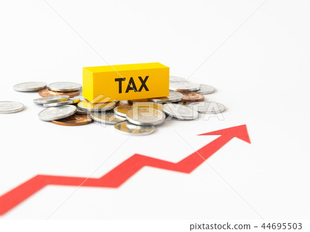 稅收稅增加箭頭上漲硬幣消費稅 44695503