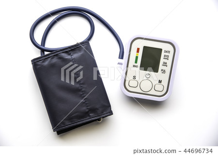 Digital Blood Pressure Monitor on white background Digital Blood Pressure Monitor on white background 44696734