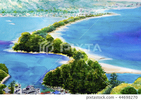 Amanohashidate Amano Hashidate Matsubayashi watercolor sketch 44698270