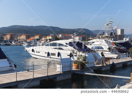 Pleasure yachts moored in marina of Ajaccio Pleasure yachts moored in marina of Ajaccio 44698662