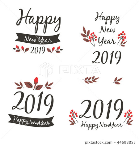 新年賀卡材料新年快樂2019年 44698855
