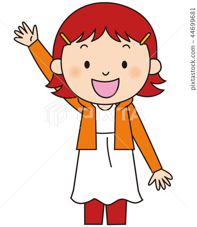 Girl A raising hands Girl A raising hands 44699681