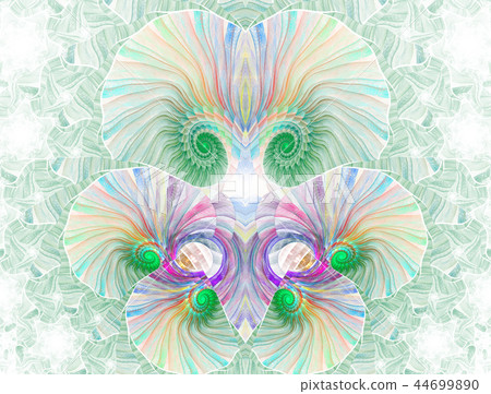Colorful floral stained glass kaleidoscopic design Colorful floral stained glass kaleidoscopic design 44699890