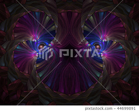 Colorful floral stained glass kaleidoscopic design Colorful floral stained glass kaleidoscopic design 44699891