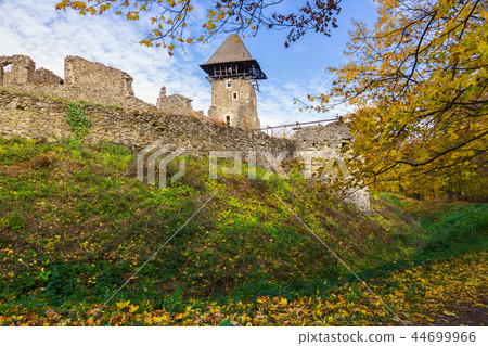 walls and main tower of medieval Nevytsky castle walls and main tower of medieval Nevytsky castle 44699966