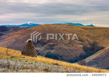 gloomy late autumn in mountainous rural area 44699973