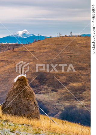 gloomy late autumn in mountainous rural area 44699974