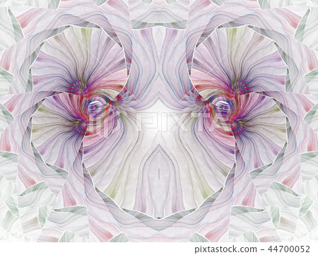 Colorful floral stained glass kaleidoscopic design 44700052
