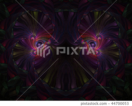 Colorful floral stained glass kaleidoscopic design 44700053