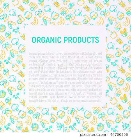 Organic products concept with thin line icons Organic products concept with thin line icons 44700306
