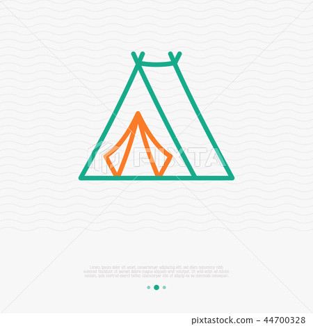 Tent for camping thin line icon - Stock Illustration [44700328] - PIXTA