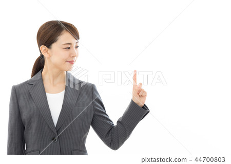 Business woman finger pointing 44700803