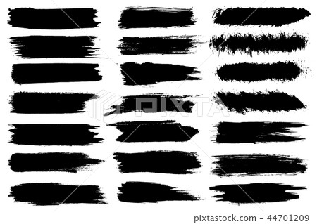 Set of different ink paint brush strokes isolated on white background. Grunge banner background Set of different ink paint brush strokes isolated on white background. Grunge banner background 44701209