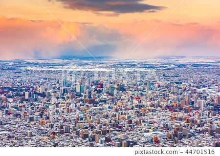 Sapporo, Japan Winter Skyline 44701516