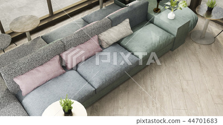 luxury and modern living room with leather sofa 44701683