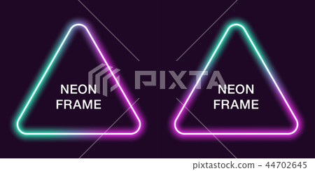 Neon frame in triangular shape. Vector template Neon frame in triangular shape. Vector template 44702645