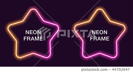 Neon frame in star shape. Vector template Neon frame in star shape. Vector template 44702647