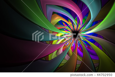 Exotic Flower of colorful ribbons Fractal abstract 44702950