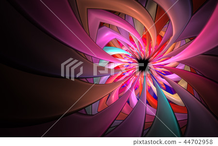 Exotic Flower of colorful ribbons Fractal abstract Exotic Flower of colorful ribbons Fractal abstract 44702958