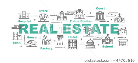 Real Estate Vector Banner Stock Illustration 44703616 Pixta
