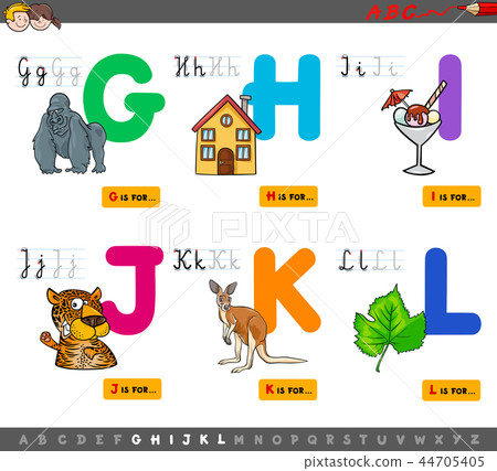 educational cartoon alphabet with animals 44705405
