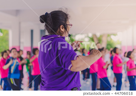 Teachers and students aerobic exercise Teachers and students aerobic exercise 44706018