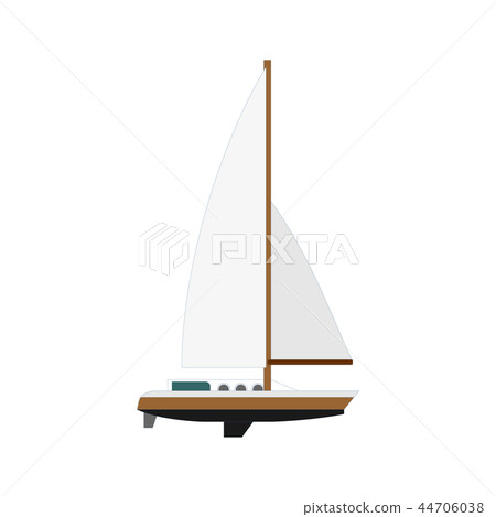 Nautical motor yacht isolated on white background. Vector illustration 44706038