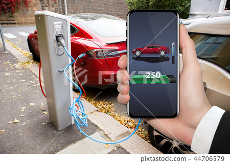 Electric car charging point. Electric car charging point. 44706579