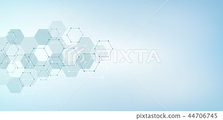 Molecular structure and chemical elements. Abstract molecules background. Science and digital 44706745