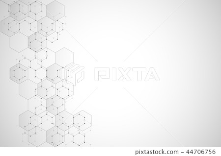 Molecular structure and chemical elements. Abstract molecules background. Science and digital 44706756