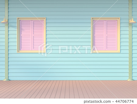 Empty exterior wall with pastel color 3d render 44706774