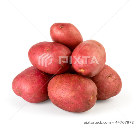 Bunch of red potatoes close up on a white Bunch of red potatoes close up on a white 44707978