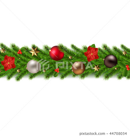 Christmas Garland Isolated White Background 44708034