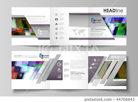 Business templates for tri fold square design brochures. Leaflet cover, abstract vector layout Business templates for tri fold square design brochures. Leaflet cover, abstract vector layout 44708843