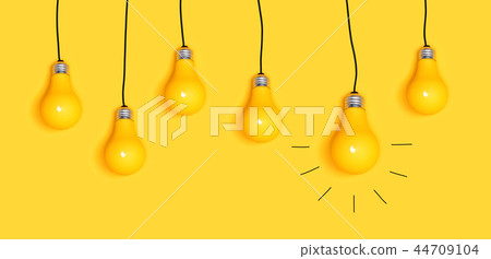 Many hanging light bulbs Many hanging light bulbs 44709104