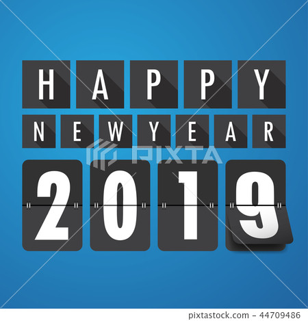 Happy new 2019 year. Greetings card. Happy new 2019 year. Greetings card. 44709486