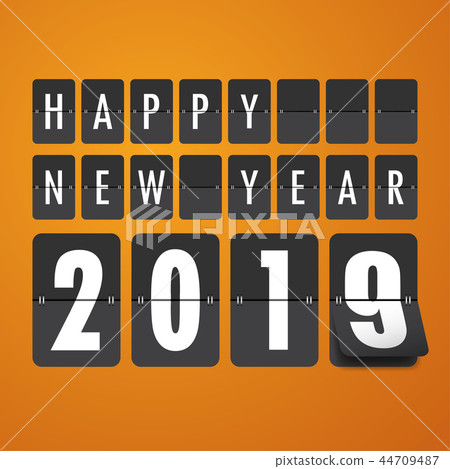 Happy new 2019 year. Greetings card. Happy new 2019 year. Greetings card. 44709487