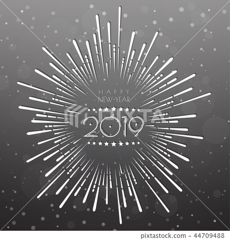 Happy new 2019 year. Greetings card. Happy new 2019 year. Greetings card. 44709488