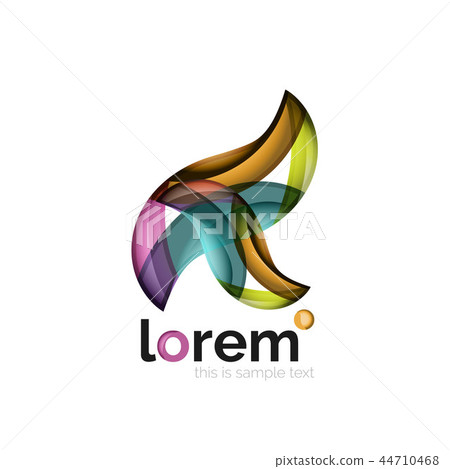 Abstract geometric logo created with overlapping smooth shapes 44710468