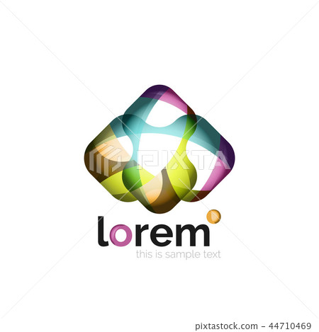 Abstract geometric logo created with overlapping smooth shapes 44710469
