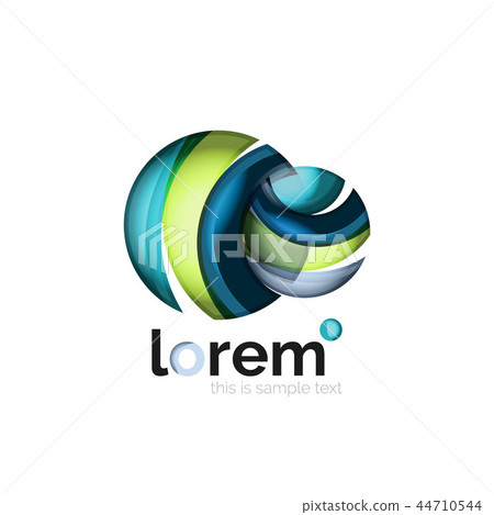 Abstract geometric logo created with overlapping smooth shapes 44710544