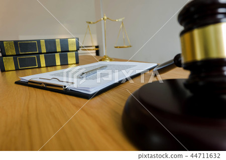 Close up object Judge gavel with justice lawyers. Close up object Judge gavel with justice lawyers. 44711632